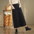 thumbnail image 5 of Lovskoo Womens Winter Warm Button Up Padded Quilted Midi Long Puffer Skirt with Pocket Black, 5 of 9