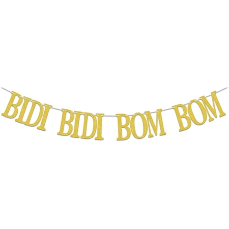 Gold Glitter Bidi Bidi Bom Bom Banner, Selena Latin Music Themed Birthday Bachelorette Party Decorations