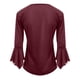 thumbnail image 3 of Camisas Para Mujer, Camiseta Plisada de Manga Acampanada, Blusa de Manga Tres Cuartos Odeerbi  ODB125903, 3 of 3