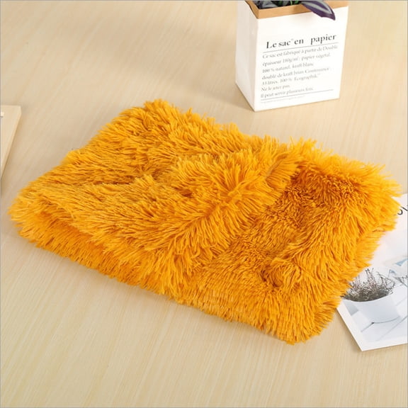 Namzi Bed Blankets for Pets - Yellow 100*75cm Washable Throw Blanket for Dogs, Shaggy Plush Pet Calming Blanket, 1 Piece