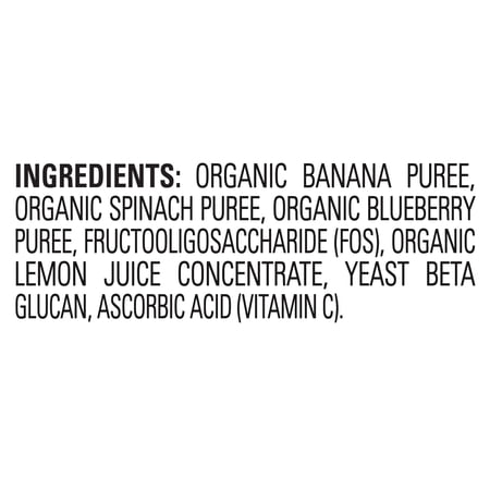 (8 POUCHES) HAPPY TOT SUPER BELLIES, STAGE 4, ORGANIC TODDLER FOOD, BANANAS, SPINACH, & BLUEBERRIES, 4 OZ