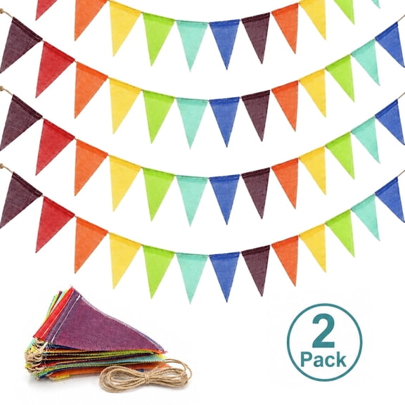 72ft Rainbow Pennant Banner 112 Pcs Multicolor Triangle Flags Garland for Birthday Party Decorations