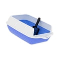 thumbnail image 2 of Caja de arena para gatos semi cerrado de lado alto baño gato recipiente de arena para gato bandeja de arena para mascotas de arena para salto de arena azul, 2 of 8