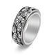 thumbnail image 1 of Anillo de ojo giratorio atmosférico de acero de titanio, joyería de acero inoxidable dominante retro de moda para hombres, 1 of 5