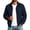 Navy, variant on FEIIBMOYRIA Men's Full Zip Jackets Men Lapel Collar Ribbed Trim Zipper Side Pockets Jackets Lightweight Casual Classic Closure Everyday Commute Outerwear Jackets