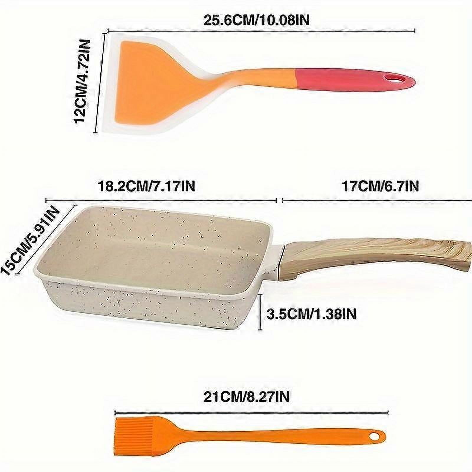 1set Japanese Frying Pan, Tamagoyaki Frying Pan, Tamagoyaki Rectangular Frying Pan, Japanese Rectangular Frying Pan, Non Stick Coated Frying Pan With