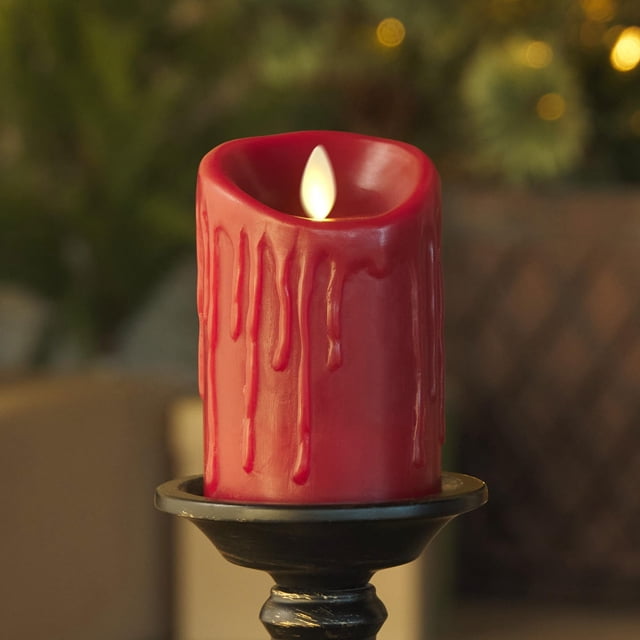 Vela LED sin llama Lamp Luminara Burgundy de 7,5 x 11,5 cm