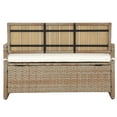 thumbnail image 6 of DWVO Outdoor Patios Deck Box Bench with Cushion All-Weather Steel  PE Rattan Storage with Backrest Armrest - Beige, 6 of 15