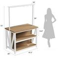 thumbnail image 2 of Danolapsi Wooden Kitchen Island with Power Outlet & LED Lights, Bakers Rack with Storage, Large Kitchen Island Table with 3 Tier Microwave Stand Oven Shelf, Coffee Bar Table with 6 Hooks, 2 of 8