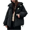 thumbnail image 2 of UPPADA Long Winter Puffer Coat for Women Winter Faux Fur Quilted Jackets with Detachable Hood Maxi Length Zip Up Outerwear,Women Winter Coats Black Black,S, 2 of 5