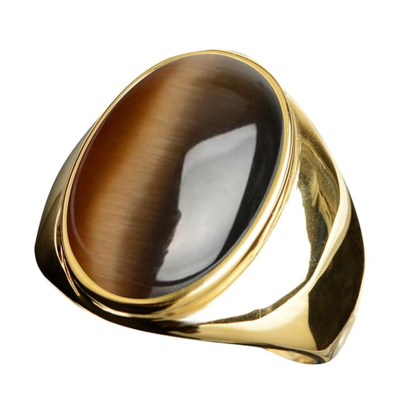 duhgbne stainless steel artificial cat eye stone ring titanium steel ring