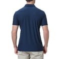 thumbnail image 5 of Men's Three-Button Henley Neck Short Sleeve T-Shirts Casual Shirts Breathable V Neck Tee Summer Basic Tops Navy,M, 5 of 6