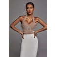 thumbnail image 3 of Vestido Bellabarnetten Cornelia Pearl Bandage Halter Beige, 3 of 10