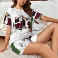 thumbnail image 5 of Yiaed Vintage Buffalo Plaid Christmas Camper Print Short Sleeve Pajama Sets for Women Casual Crew Neck 2 Piece Lounge Sets Women's Short-Sleeved Pajama-3X-Large, 5 of 5