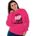 thumbnail image 3 of Nip This Problem Pink Ribbon BCA Women Crewneck Sweatshirt Brisco Brands L, 3 of 6