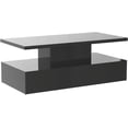 thumbnail image 4 of 39.3'' 2-Tier LED Light Coffee Table with Drawer, Modern Glossy Cocktail Table Center Table with Plug-in 16-Color LED Lighting and a Remote Control for Livingroom, 4 of 8