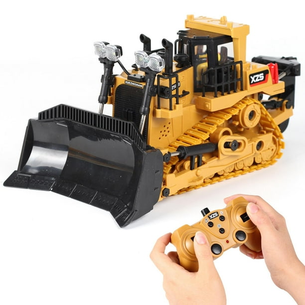 Tractor de juguete strucción con Control remoto y frontal completamente funcional de 9 canales con luces y soni, Tractor volquete Hugo coche de ingeniería de fundición
