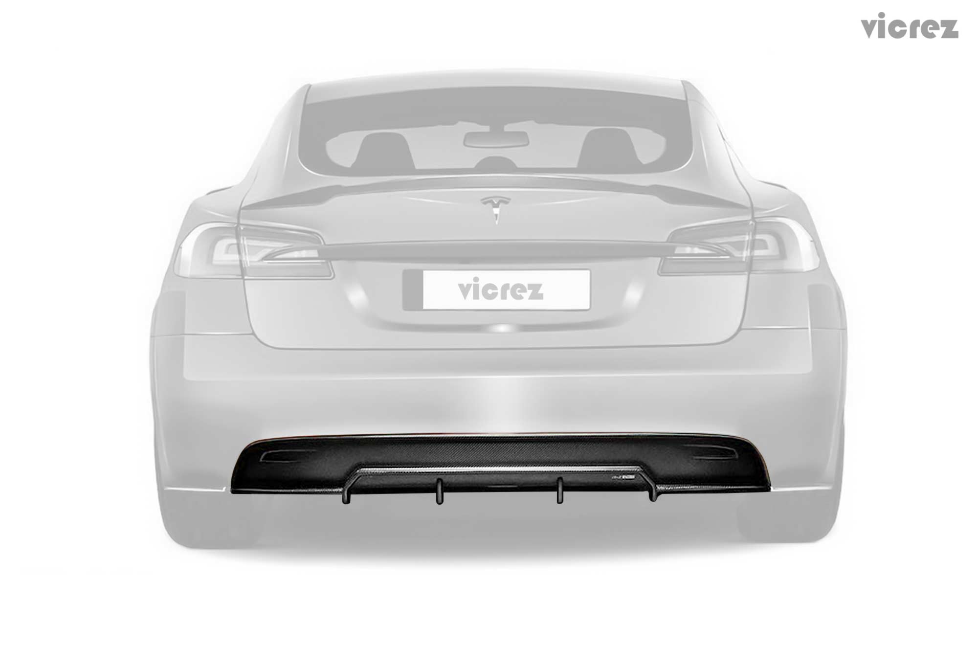 Vicrez Tesla Model S 2012 2018 Vz Carbon Fiber Rear Diffuser Vz100636 Walmartcom