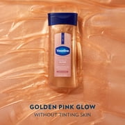 Vaseline Glazed & Glisten Sunlit Glow Vanilla Cocoa Shimmering Body Gel Oil with Ultra-Hydrating Lipids and 100% Pure Cocoa Butter, 6.8 fl Oz