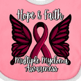 thumbnail image 4 of Inktastic Multiple Myeloma Cancer Awareness Hope & Faith with Butterfly Ribbon Boys or Girls Baby Bib, 4 of 4