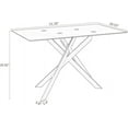 thumbnail image 3 of Glass Dining Table for 4 People, 51.2 Inches Rectangular Glass Kitchen Table with Black Steel Legs, Modern Dining Room Table for Dinner Kitchen Dining Room,All Black, 3 of 12