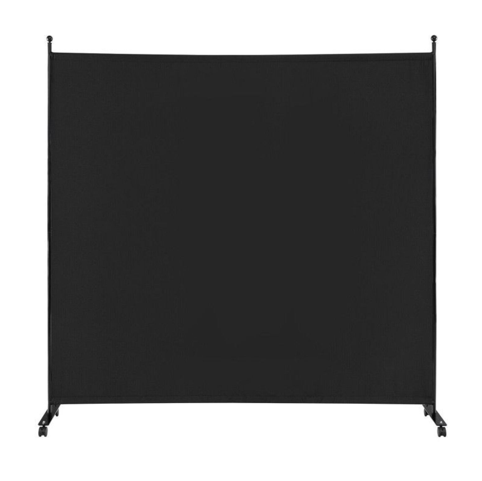 Yunken Single Panel Rolling Room Divider, 6 Ft Tall Portable Privacy Screen with Smooth Gliding Wheels