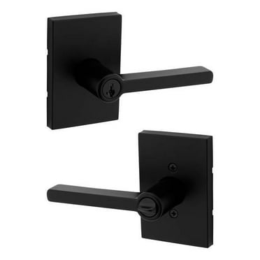 Kwikset Kwikset Matte Black Halifax Keyed Entry Lever Square Rose