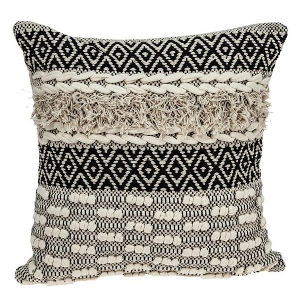 Parkland Collection Pilh21095d Bolo Bohemian Beige Pillow Cover With Down Insert Walmart Com Walmart Com