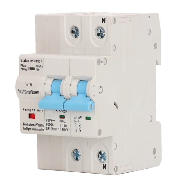 Disyuntor Wifi 2P Montaje en riel DIN Control remoto Interruptor disyuntor inteligente con función de retardo de temporización CA 230 V 32 A