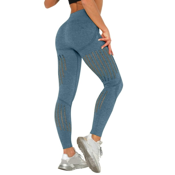 Leggings de yoga elásticos de cintura alta para mujer - Pantalones de fitness con efecto push up para correr