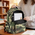 thumbnail image 5 of DISNIMO Camo Tiger Print 17 Inch School Backpack for Boys Teens Kids, Lightweight Bookbag with Front Compartments & Side Pockets for Elementary Middle Students, Boys Back to School Supplies, 5 of 7