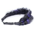 thumbnail image 4 of DIGUAN Wide Fishtail 2 Strands Synthetic Hair Braided Headband Classic Chunky Plaited Braids Elastic Stretch Hairpiece Women Girl Beauty accessory,59g Bohemian (Highlighted Purple), 4 of 4