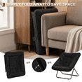 thumbnail image 4 of Gaildon Moon Saucer Chair Soft Faux Fur Folding Accent Chair, Square Lounge Lazy Chair Moon Chair with Metal Frame, Black, 4 of 7