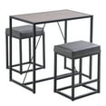 thumbnail image 6 of 3 Pieces Bistro Table Set, Counter Height bar Table Set with 2 Upholstered Stools, Modern Small Pub Table and Chairs Set, Compact Kitchen Dining Table Set, 37.8 x 22.8 x 34.7 inch, JA2692, 6 of 8