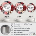 thumbnail image 4 of Designart "Dark Pink Peony Renaissance II" Floral Multicolor Large Round Mirror - Round Bedroom Mirror Wall Decor - Cottage Round Printed Mirror - 23" x 23", 4 of 6