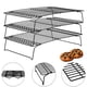 thumbnail image 2 of Rejillas de Refrigeración para Cocinar y Hornear, Rejilla para Hornear Galletas de 3 Niveles, Rejilla de Alambre Antiadherente, Estante para BBQ, Bandeja para Pan, 2 of 7