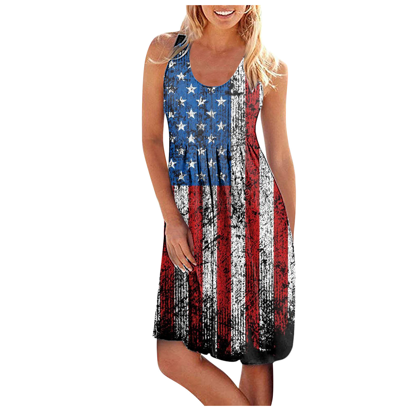 Summer Dress for Women American Flag Dresses Sleeveless Beach Dress ...