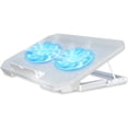 thumbnail image 1 of Tablette de Refroidissement pour Ordinateur Portable avec Hauteur Réglable Deux Ventilateurs de 5,1 Pouces 2 Ports USB Convient aux Ordinateurs Portables de 12 Pouces-15,6 Pouces (Noir), Blanc Us, 1 of 12