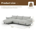 thumbnail image 5 of Indecor Home 99.5" Modular Couches and Sofas, 3 Seater with Ottoman Sectional Sofa L Shaped Couch for Living Room Bedroom, Apartment, Office, Gray, 5 of 11