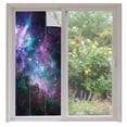 thumbnail image 2 of Purple Ombre Starry Night Window Privacy Film, Modern Abstract Art Static Cling UV Sun Blocking Tint Film Heat Control Windows Films for Bedroom Bathroom, Window Stickers 35.4"x78.7", 2 of 8