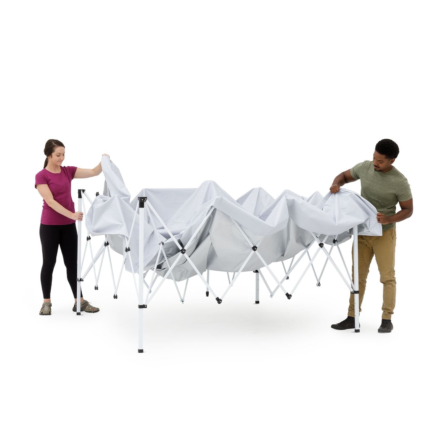Ozark Trail 10 FT x 10 FT Straight Leg Instant Canopy, 100 SQ FT, GRAY, 10 x 10 Canopy