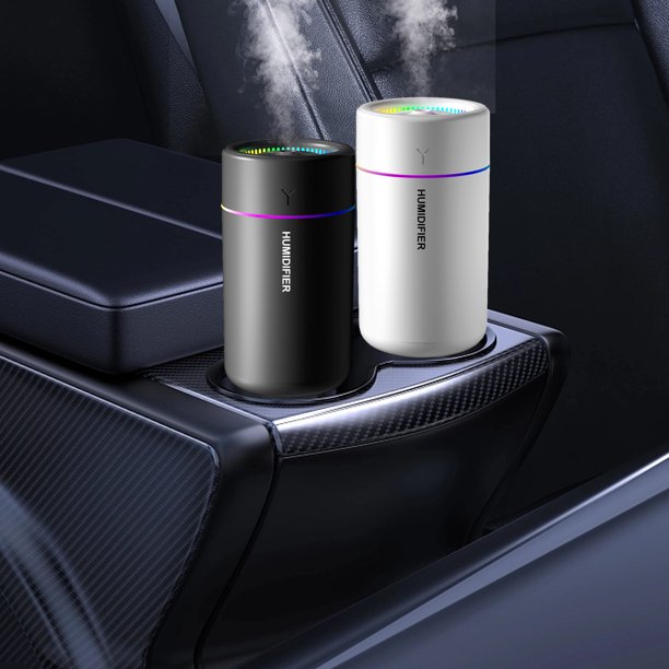 Ganfancp Humidificador Montado En El Vehículo Fuente de Alimentación a Través de Cable de Alimentación Usb Máquina de Aromaterapia Humidificador para El Hogar Bajo Nivel de Ruido Luces Led de Colores