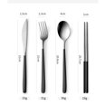 thumbnail image 3 of PENGXIANG 4 Pcs Cutlery Set Stainless Steel Dinnerware Set with Mesh Bag Portable Tableware Set Cutter Fork Spoon Chopsticks Kitchen Utensils for Home Travel Restaurant, 3 of 8