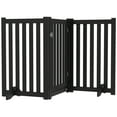thumbnail image 1 of PawHut Dog Gate 3-Panel Foldable with Feet for Medium Dogs and Below, Black, 1 of 10