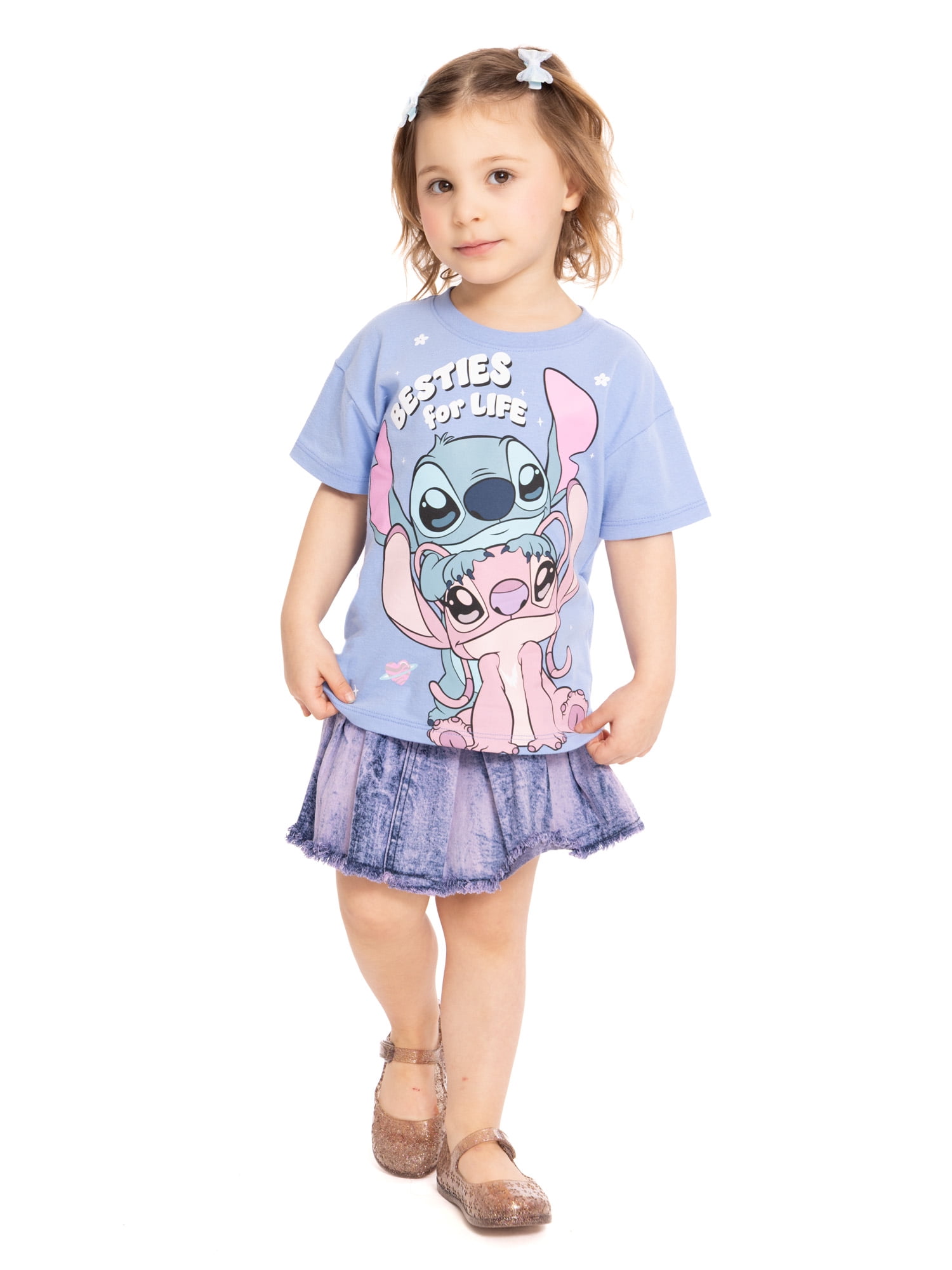 Disney Lilo and Stitch Toddler Graphic Crewneck Tee with Short Sleeves, Sizes 12M-5T