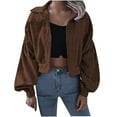 thumbnail image 2 of Moda mujer invierno Color sólido manga larga cremallera abrigo cárdigan blusa Fridja  po2252, 2 of 4