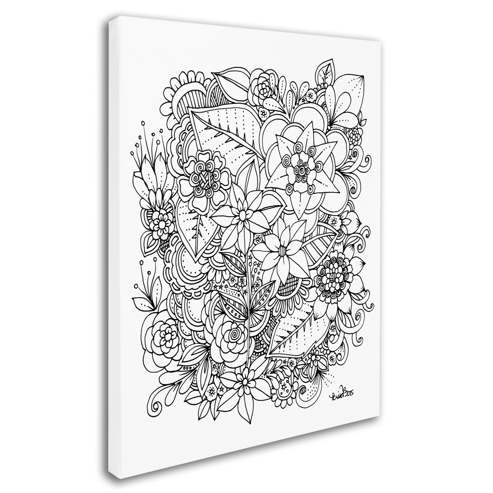 KCDoodleArt 'Flowers 2' Canvas Wall Art 35 x 47 Inches