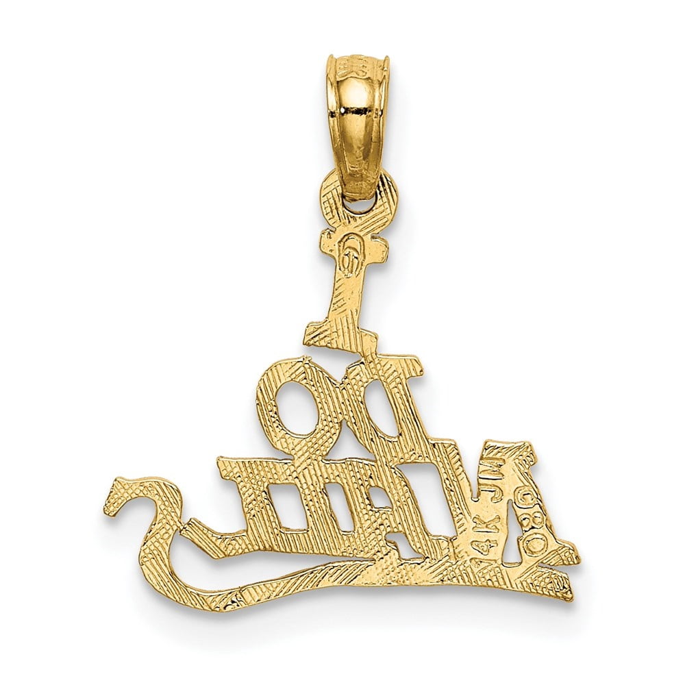 Auriga Fine Jewelry 14K Yellow Gold I Do Nails Charm Pendant for Women (L-13.65 mm,W-16.4 mm)
