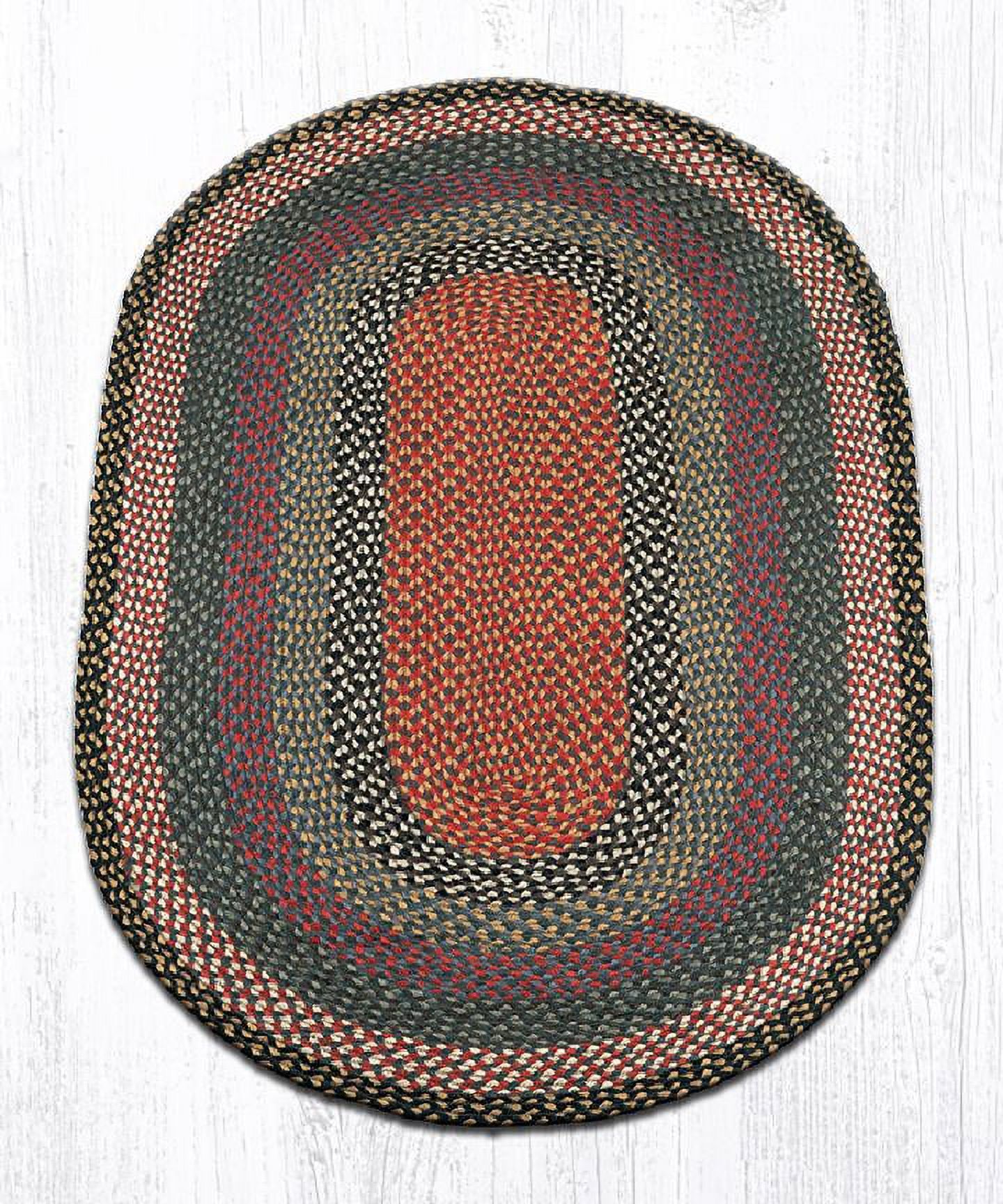 Capitol Earth Rugs 06-043 Burgundy-Blue-Gray Jute Braided Rug