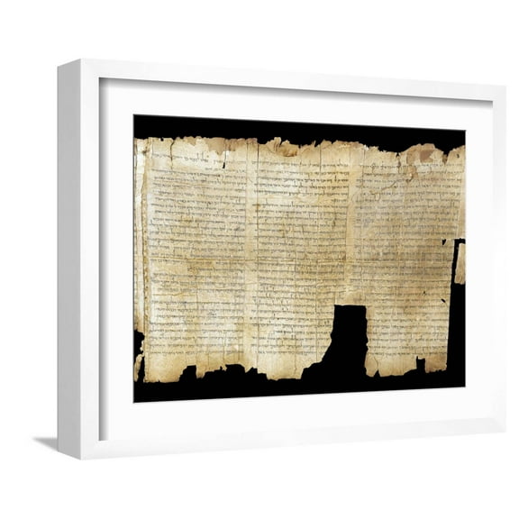 Art.com The Temple Scroll, from the Dead Sea Scrolls Photographic Print, White Frame Wall Art, 21" x 17"
